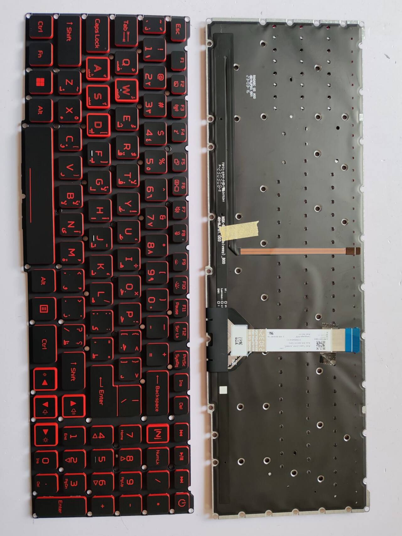 Picture of New Replacement Laptop Keyboard For ACER AN515-57/AN515-45 BLACK Backlit,Red Printing,Red side (OEM) AR Layout